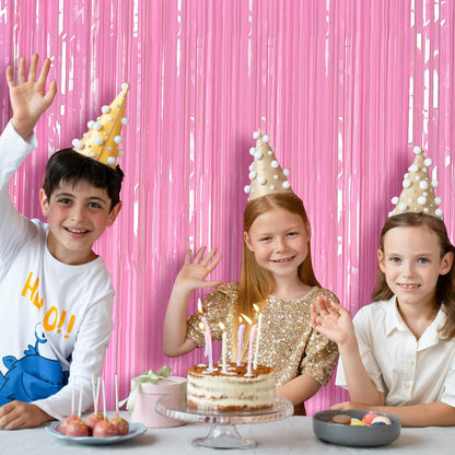 Tinsel Foil Fringe Curtains Wavy Backdrop for Parties Sparkle Metallic Wavy Foil Fringe Backdrop Curtain for Party Decorations Photo Booth Props for Birthday Graduation Wedding