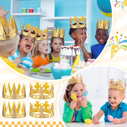 Yaomiao 44 Pcs Birthday Foam Crowns for Kids Princess Tiaras King Hat Bulk Diamond Sticker Kits for Crown Party Supplies
