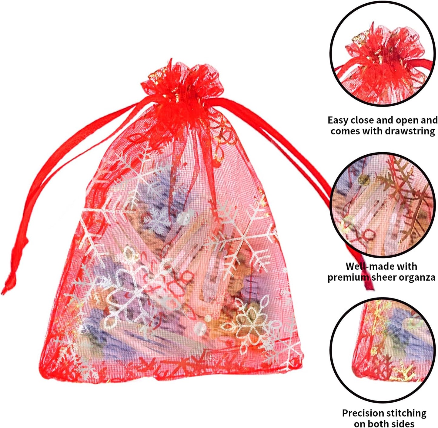 100PCS White Organza Bags, 4x6 Inch Small Mesh Bags Drawstring, Jewelry Gift Bags for Easter, Party, Festival, Bathroom Soaps, Makeup