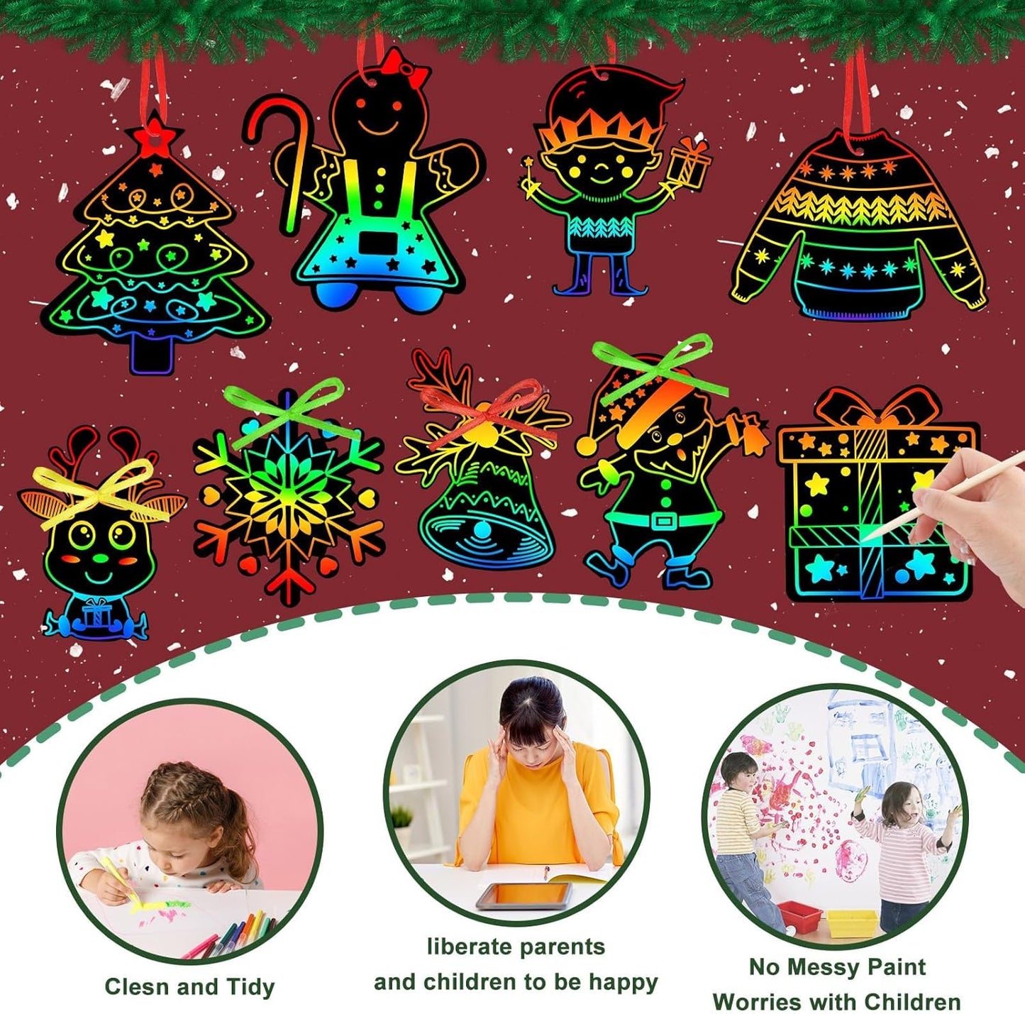JULMELON 36 PCS Ocean Crafts, Rainbow Scratch Art Under The Sea Party Favors DIY Magic Color Summer Ocean Animals Scratch Cards for Summer Party Favors School Activities
