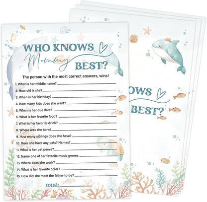 Under The Sea Baby Shower Bingo Game, Pack of 30 Game Cards, Sea Creatures Ocean Shower Game, Gender Reveal Party Decorations, Gender Neutral - KR77