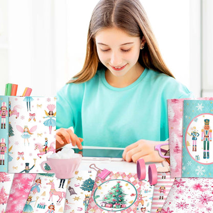 24Packs Ballerina Nutcracker Mini Notepads - Christmas Soldier Ballet Fairy Pocket Notebooks with 12 Designs & Lined Pages, 3.15x4.92 Inches Journal Memo Pads for Xmas Winter Holiday Party Favors