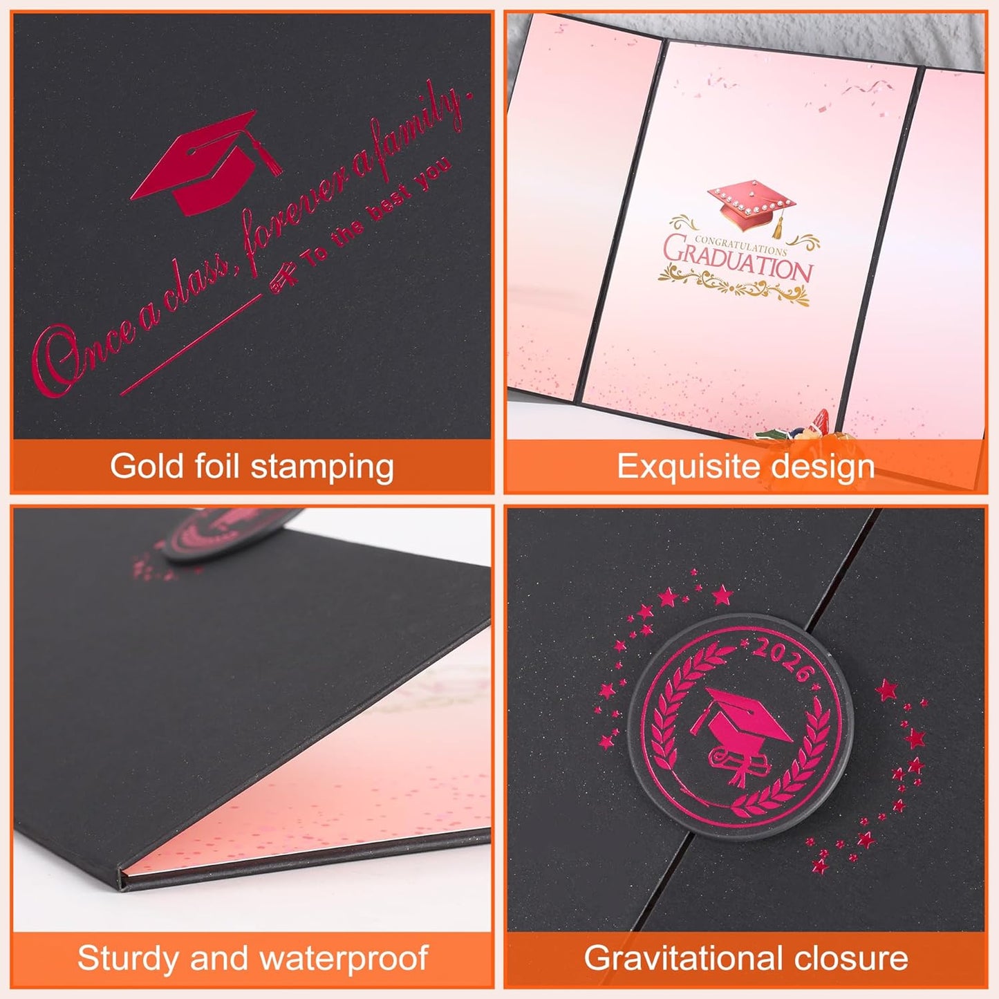 Graduation Guest Book 2026 Graduation Party Decorations Class of 2026 Graduation Sign in Book Signature Board Keepsake Grad Party Supplies College High School Graduation Gift Card Book (Blue)