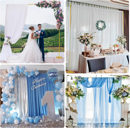 Fomcet 10FT x 10FT Backdrop Stand Heavy Duty with Base, Gold Portable Adjustable Pipe and Drape Kit, Square Metal Arch Party Frame for Wedding Birthday Parties Banquet Decorations