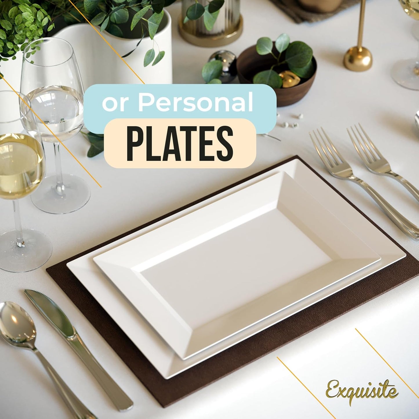 Exquisite Plastic Serving Trays for Party - 40 Pcs 9.5 Inch Clear Serving Platters, Plastic Trays for Food, Clear Tray, Food Tray Disposable Platters for Parties, Catering & Buffet