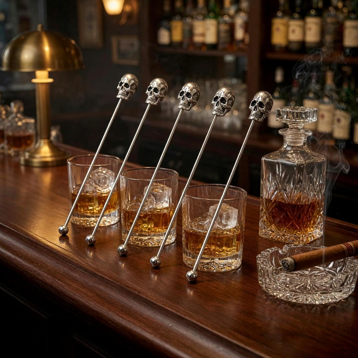 Homestia 7.5" Stainless Steel Cocktail Stirrers with Cute Animal Design, Set of 6 Reusable Swizzle Sticks for Coffee, Martini, Drinks - Dishwasher Safe Metal Bar Tools Stir Sticks