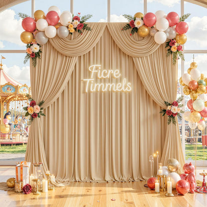 10 ft x 10 ft Wrinkle Free White Backdrop Curtains for Wedding Parties, Polyester Photography Backdrop Drapes for Birthday Parties Stage Backdrop Stand, 2 Panels 5x10FT Background Curtains