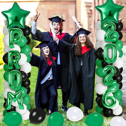 2 Sets Graduation Balloon Column Stand Kits with Balloons 2026 Grad Themed Decoration Navy Blue Balloon Tower Stand Kit for Grad High School & College Celebration Party Decor