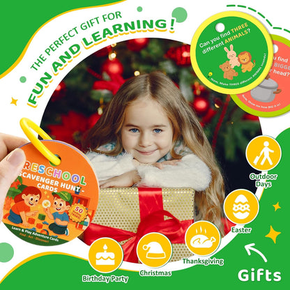 Home Scavenger Hunt Cards: 50 Toddler Indoor Find & Learn Activities | Fun Educational Games for 3-5 Year Olds | Preschool Boys & Girls Early Development (Indoor)