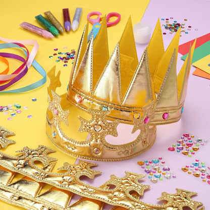Yaomiao 44 Pcs Birthday Foam Crowns for Kids Princess Tiaras King Hat Bulk Diamond Sticker Kits for Crown Party Supplies