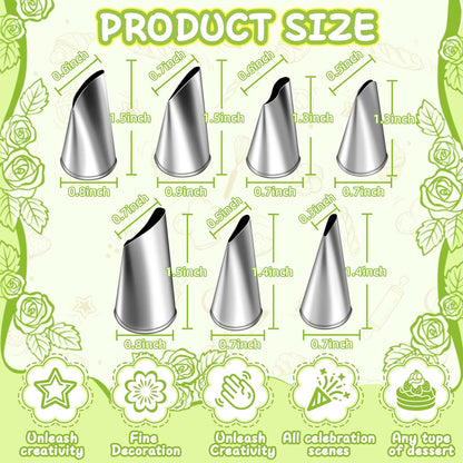 Hendiy 7Pieces/set Cake Decorating Tips Set Cream Icing Piping Fondant Rose Nozzle Pastry Tools Fondant Decorating Tools