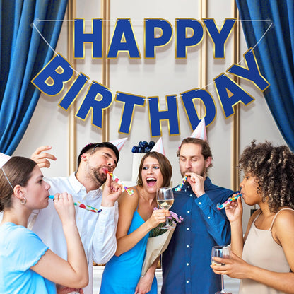 Happy Birthday Banner - 9ft Pre-Strung Happy Birthday Sign for Women, Men, Girls, Boys - No DIY Birthday Decorations & Party Supplies(Macaron)