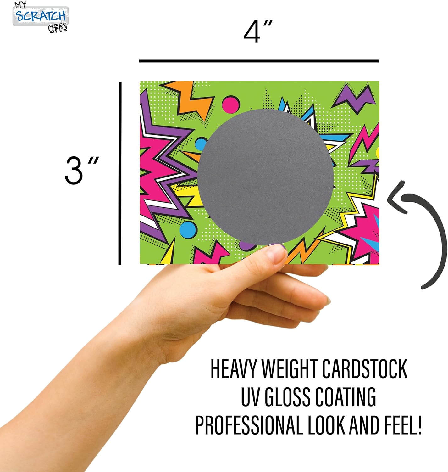 My Scratch Offs - Customizable Scratch-Off Cards Graffiti Design for Prizes, Classroom Rewards & Teacher Supplies, 50 Pack
