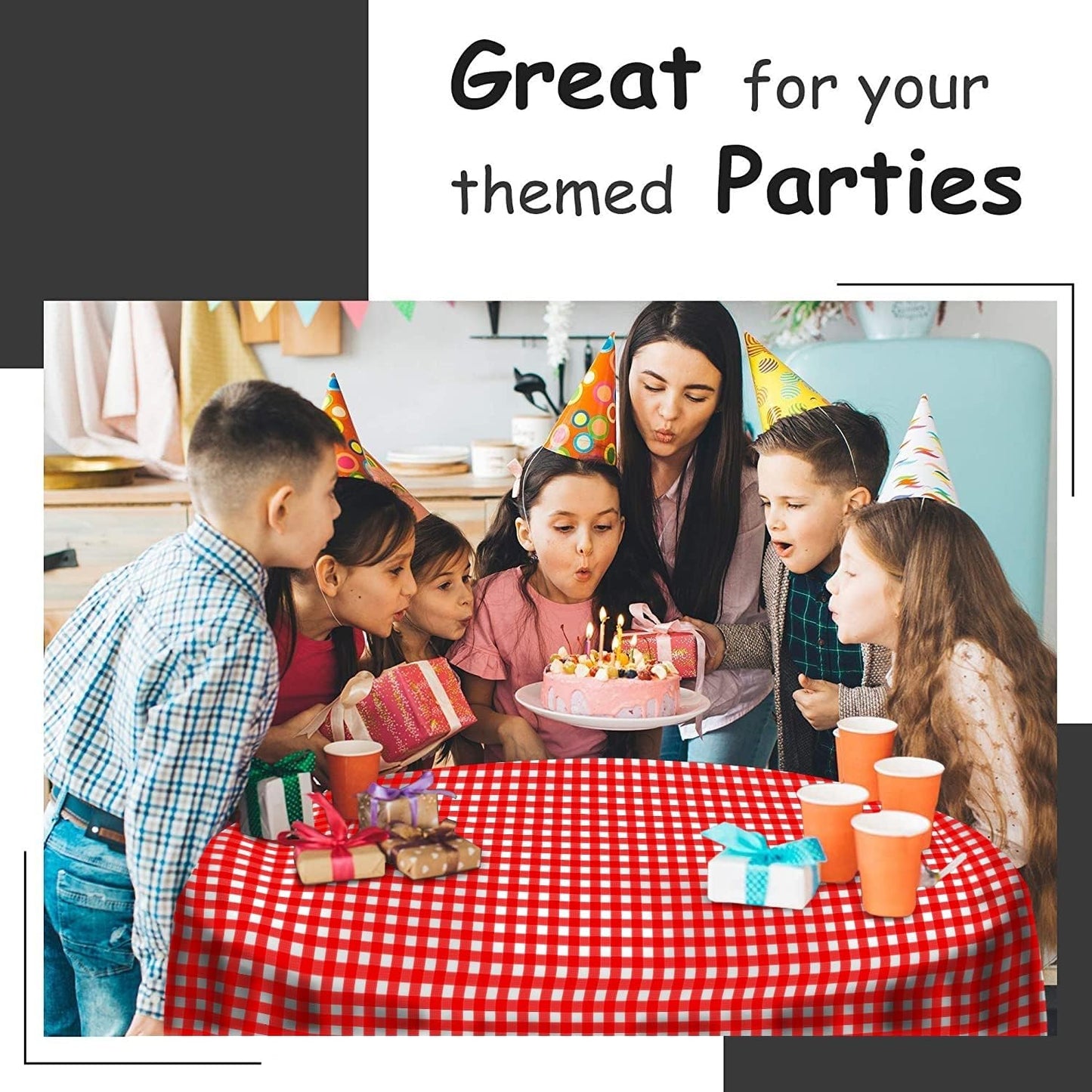 14 Pack Black 54 x 108 in. Rectangle Disposable Plastic Tablecloths - Smooth Decorative Covers for Parties, Weddings
