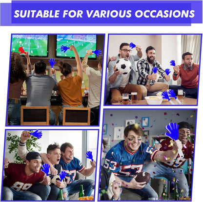 48 Pack Hand Clappers 7.5 Inch Noisemakers Bulk for Team Sports School Events Party Favors(Blue and White)