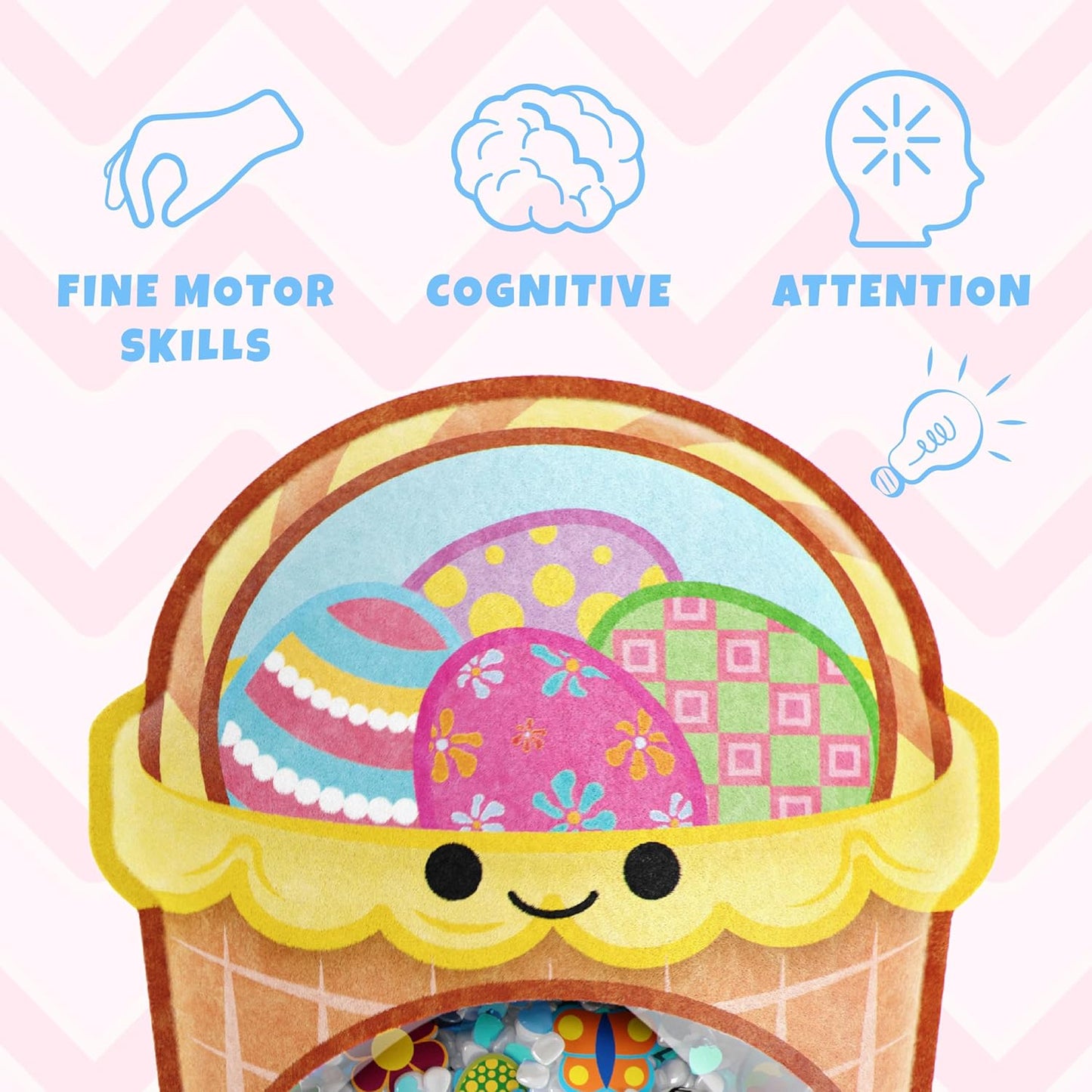 Vango BIZYBOO Easter Egg Busy Bag Scavenger Hunt - Hidden Object Search Sensory Matching Game for Kids 2 and Up (Blue)