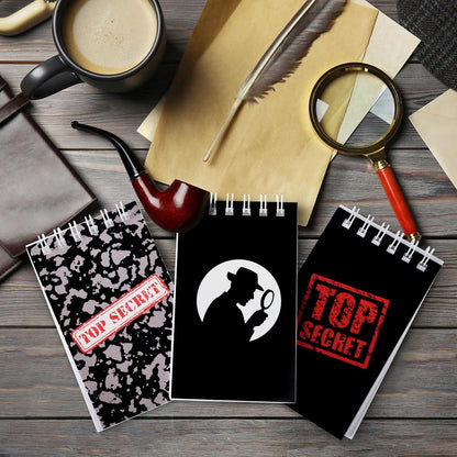 Hooqict 24 Pack Top Secret Mini Notebooks for Detective Party Favors Small Pocket Notebook Spiral Notepads for Mystery Decorations Goodie Bag Stuffers Pinata Fillers