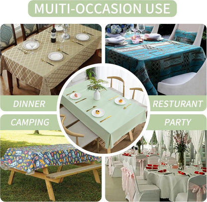 Rectangle Table Cloth,100% Waterproof Tablecloth Oil Proof Spill Proof Vinyl Table Cloth, Wipe Clean Plastic Table Cover for Dining, Camping, Indoor and Outdoor 52" x 70",Leaves