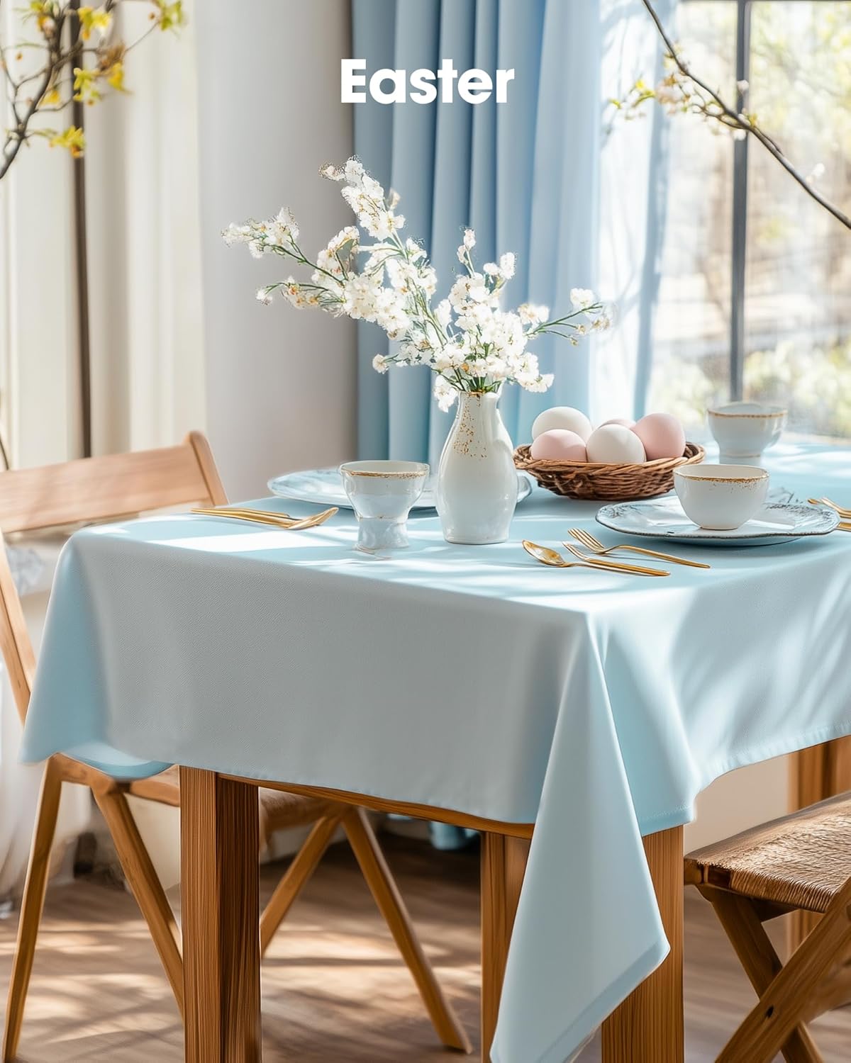 Pureegg Plastic Table Cloth Disposable 8 Pack, 54 x 108 Inch Table Cloths, Party, Picnic, Wedding, Decorative Tablecloths, Rectangle, White Plastic Cover, Leakproof & Sturdy, White