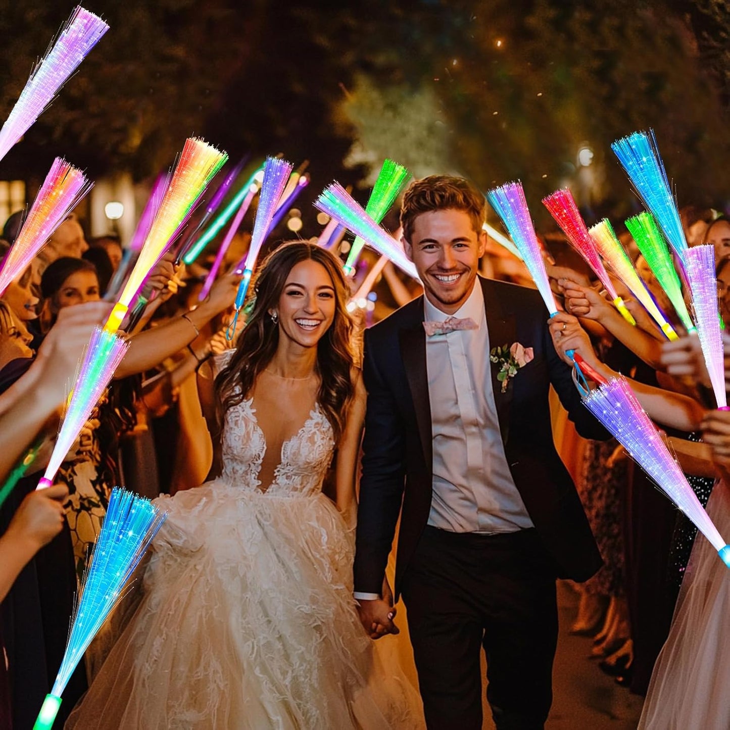 TURNMEON 30 Pcs Colorful Glow Fiber Wands,Toys Glow Sticks Bulk Party Pack for Adults,Glow in the Dark Party Supplies for Patriotic,football ,Wedding, Birthday,Classroom,Concert,Pool carnival