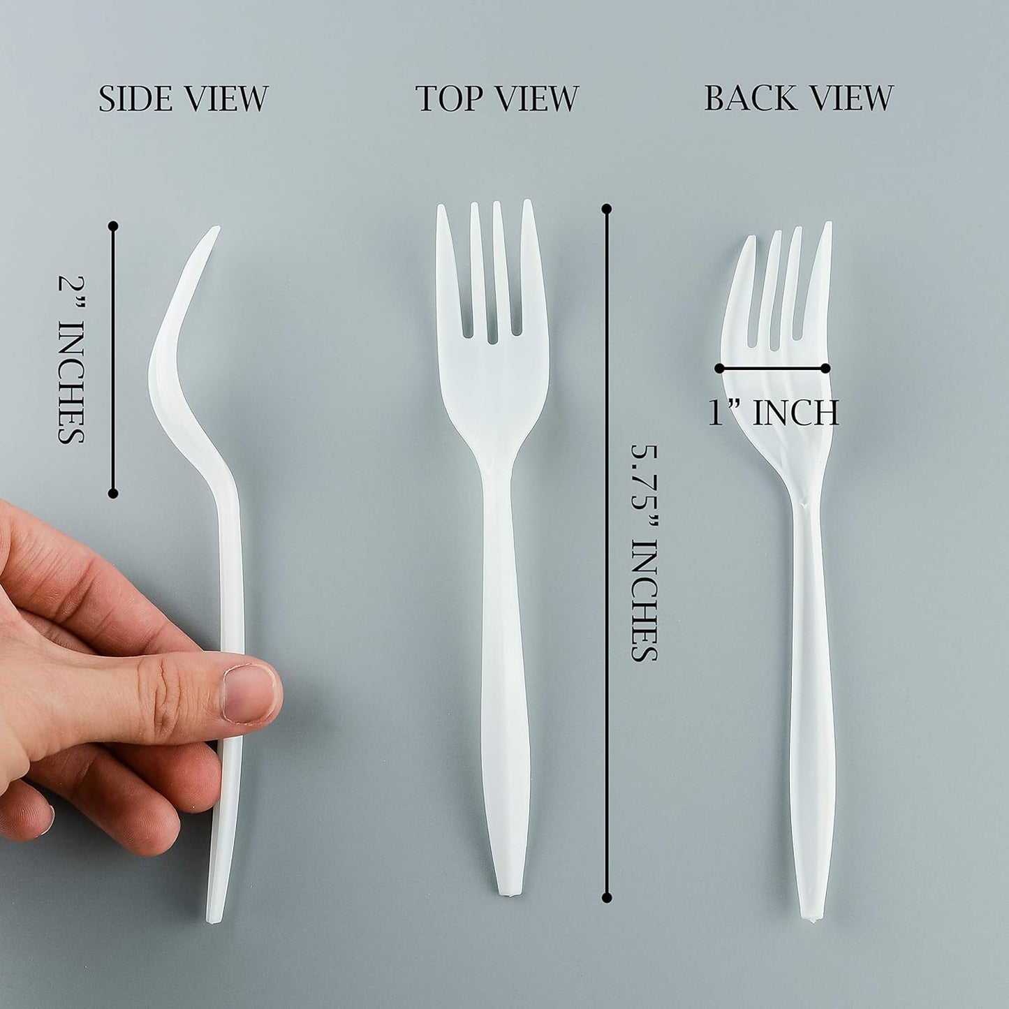 Plasticpro Cutlery Plastic Combo Sets Medium Weight Disposable Silverware White (1000 Count)
