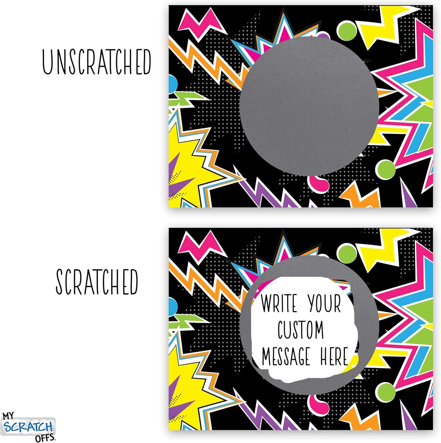 My Scratch Offs - Customizable Scratch-Off Cards Graffiti Design for Prizes, Classroom Rewards & Teacher Supplies, 50 Pack