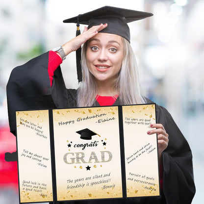Vlipoeasn 2026 Graduation Guest Book Alternative, Black Gold Class of 2026 Graduation Party Decorations, Graduation Signature Book for 2026 College High School, Unique Graduation Gifts for Friends