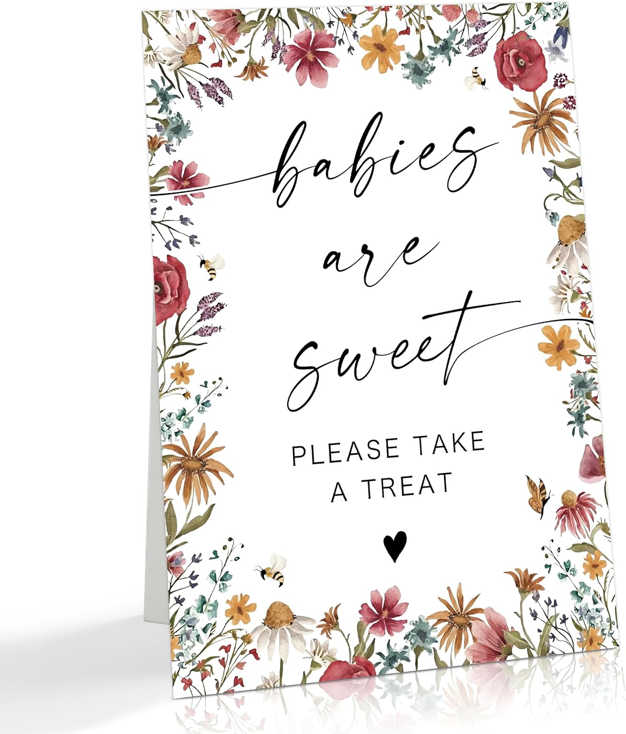 Wild Flower Audio Guest Book Sign, Baby in Bloom Love is in Bloom Decorations, Bridal Shower Baby Shower Wedding Signs for Reception, Floral Party Table Decor, 8 x 11 Inch