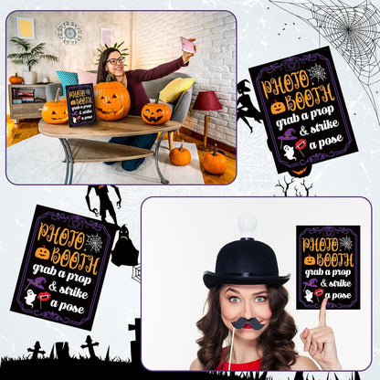Briwooody Photo Booth Sign with Stand Retro Background Table for Indoor and Outdoor Party Theme Event Photography Props Desktop Decoration Supplies