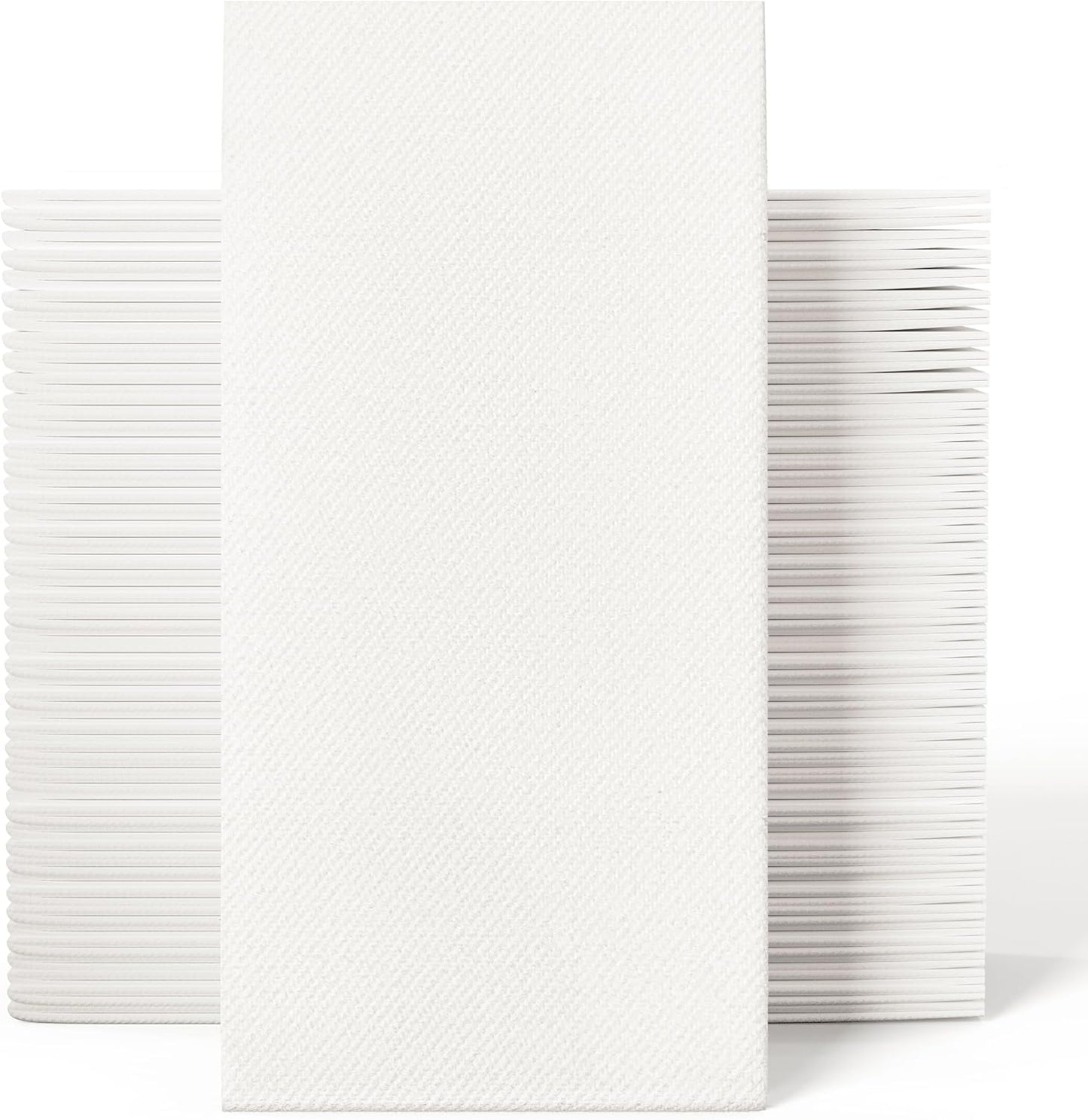 JOLLY CHEF 100 Disposable Hand Towels, Soft and Absorbent Linen Feel Dinner Napkin, Elegant Decorative Paper Guest Towels for Kitchen, Bathroom,Thanksgiving, Weddings,Parties, Gold and White