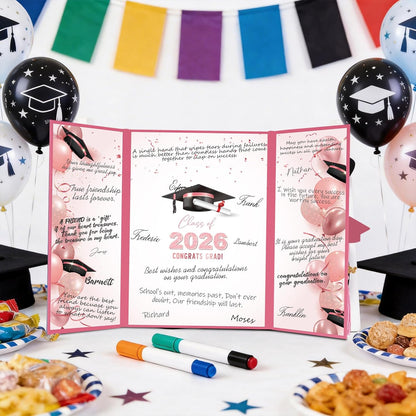 kockuu 2026 Graduation Guest Book Signature Board, Pink Class of 2026 Graduation Sign in Book to Sign Decor for Grad Party High School College Grad Gifts