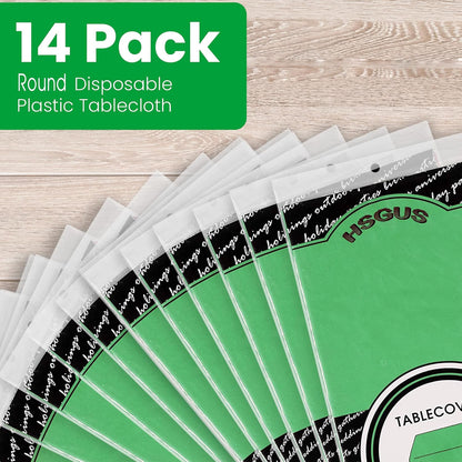 14 Pack Black 54 x 108 in. Rectangle Disposable Plastic Tablecloths - Smooth Decorative Covers for Parties, Weddings