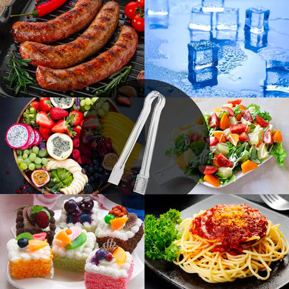 J-Chen 15PCS Plastic Buffet Serving Tongs Mini Serving Utensil Tongs Appetizers Tongs Clear Kitchen Tongs 6.3 Inch Small Ice Tongs for Tea and Coffee Party Catering Appetizers Desserts Cake Sandwich