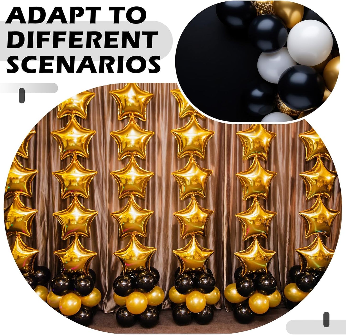 LemonRoad 200 Pcs Black Rubber Bands for Balloon Arch Elastic Tying Bands for Balloon Garland Background Curtain Decoration Fixing and Connecting 3.15 Inch Folded Length