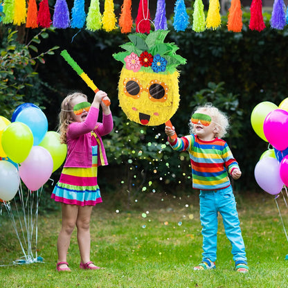 Hooqict Mexican Pinata with Blindfold and Bat Stick Party Pinata for Fiesta Carnival Cinco de Mayo Decorations Kids Adults Mexican Party Games Birthday Party Supplies