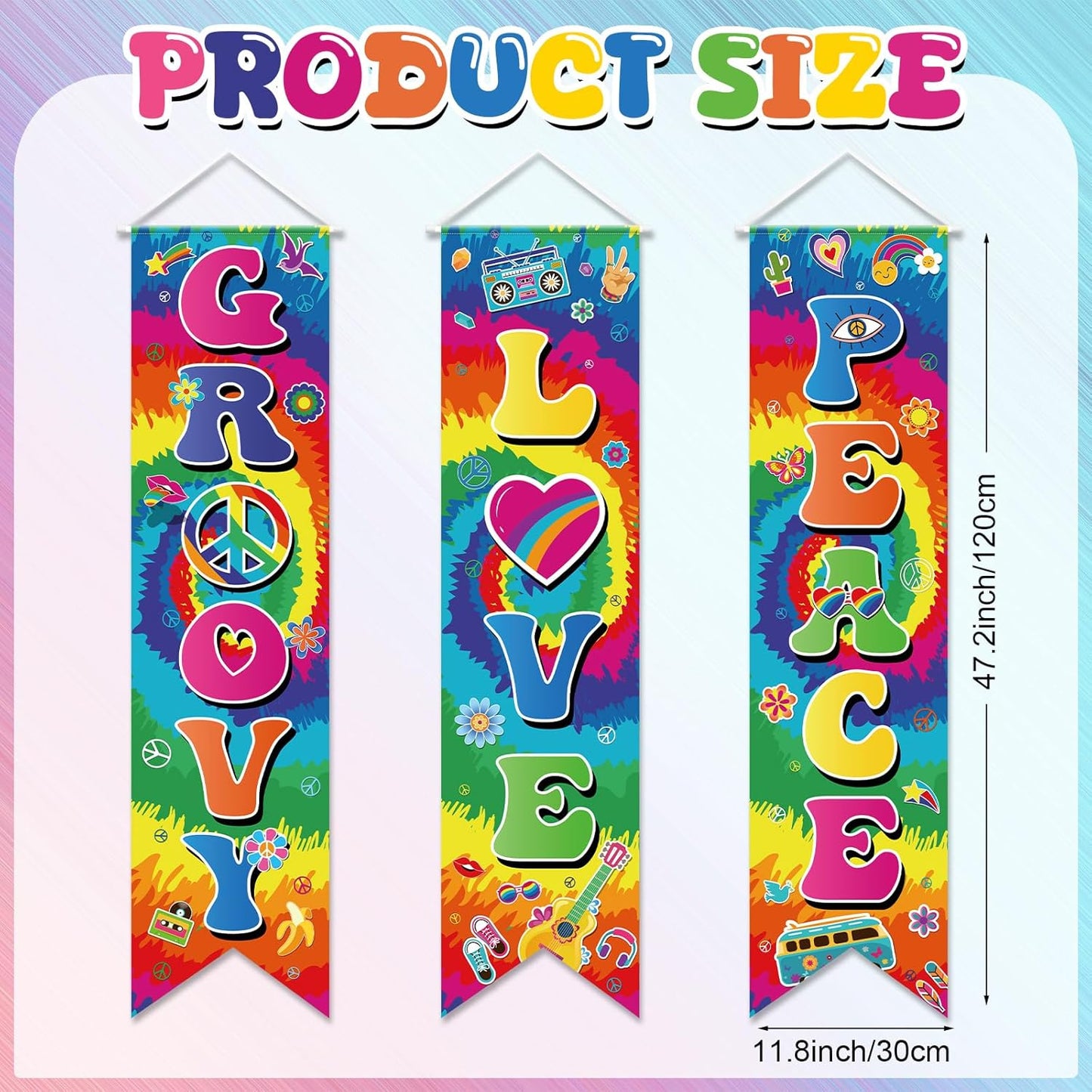 Chiisong 3 Pcs Neon Banner Party Decorations Let's Glow Banner Glow in the Dark Porch Sign Welcome Birthday Porch Sign for Neon Birthday Party Supplies Club Halloween Classroom Decorations