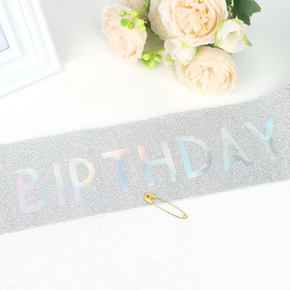 It's My Birthday Sash Black Glitter Sash with Hot Pink Foil Happy Birthday Decorations for Women Girls Men Boys Black Party Decorations