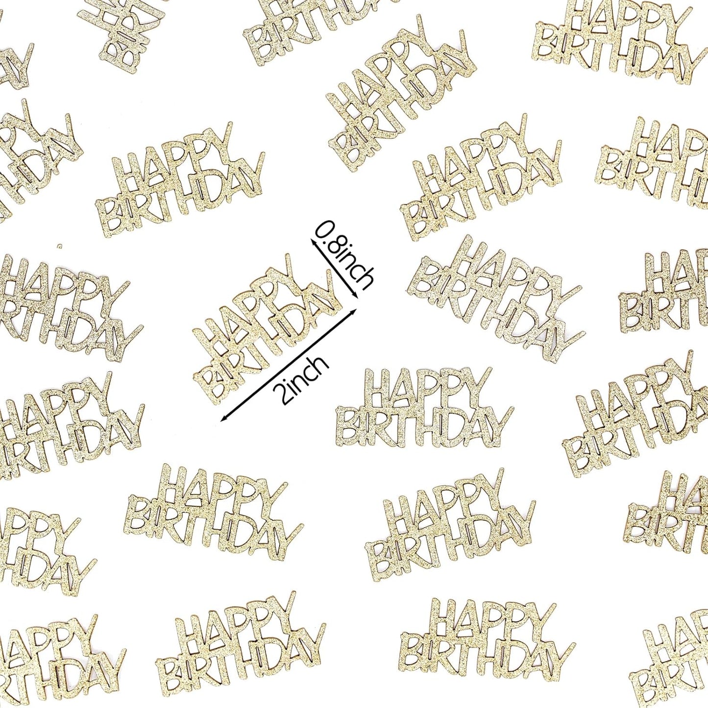 Pink Happy Birthday Confetti - Girl Birthday Party Decorations - Light Pink Glitter Scatters for Baby Girl Party Table Decor Supplies - 100PC