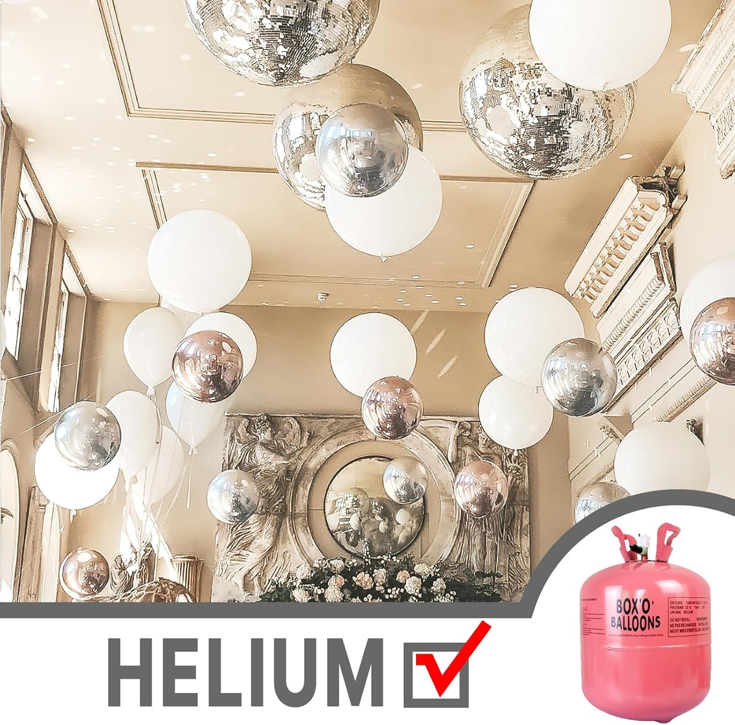 PartyWoo Metallic Gold Foil Balloons 20pcs Different Sizes Pack of 22 15 10 Inch Large Round Foil 4D Inflatable Mirror Ball Mylar Balloons for Graduation Birthday Baby Shower Party Decorations