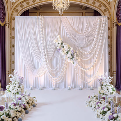 10ftx10ft Black Backdrop Curtains for Weddings Parties, Wrinkle Free 2 Panels Silky Polyester Photo Backdrop Drapes Back Drop Cloth Drapery for Birthday Mother'sDay Photography Background