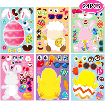 24 Sheets Cupcake Make a Face Sticker Sheets for Kids Todders Activities, Make Your Own Stickers for Kids Birthday Party Favor Supplies Craft