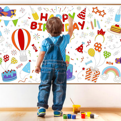 Childom 1 Pack Fourth of July Coloring Tablecloth for Kids,4th of July Crafts for Kids 30"x72" Giant Coloring Poster Table Cloth,Large Paper Poster Crafts Party Activities,4th of July Paper Tablecloth