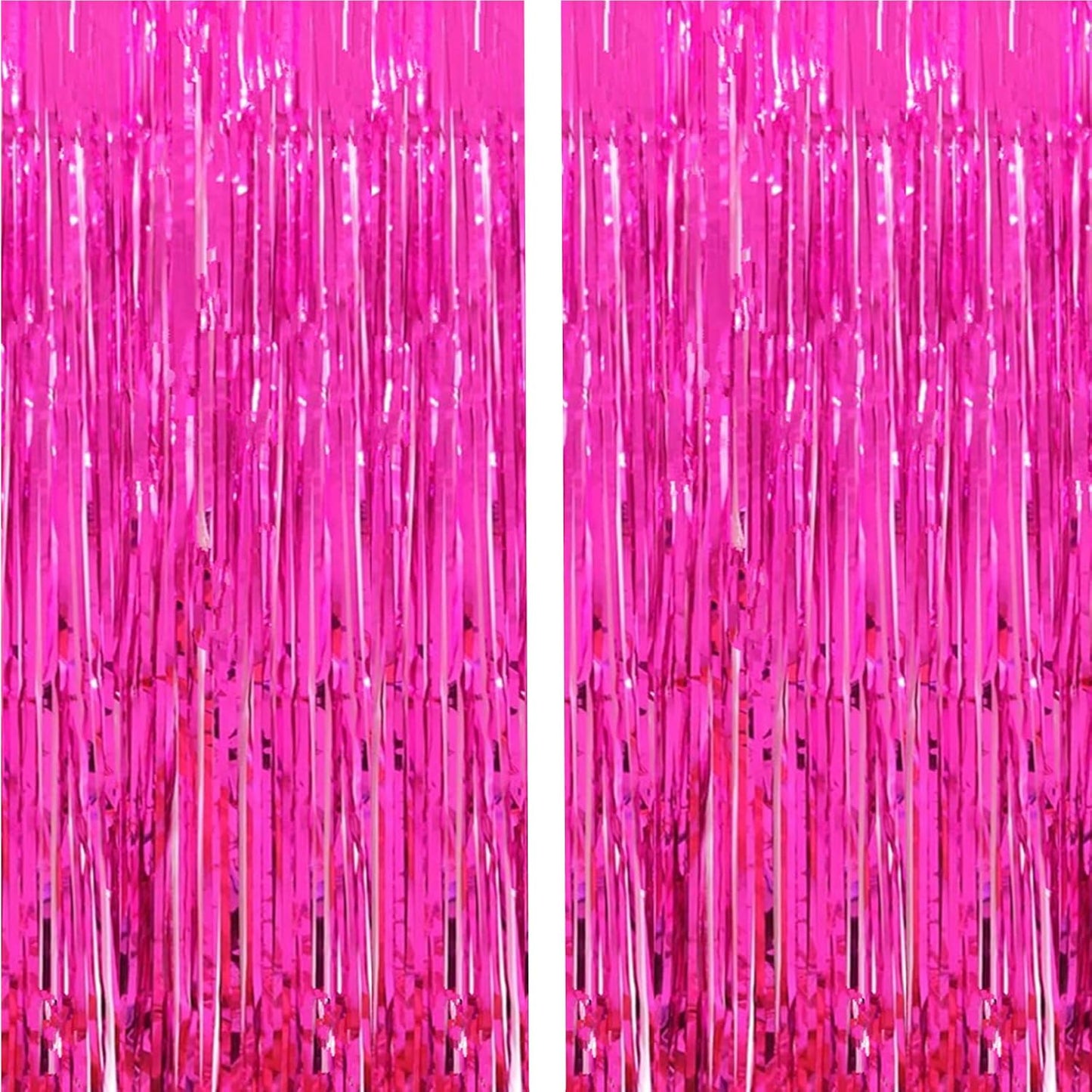 i-CHONY 2 Pcs 3.2ft x 8.2ft Champagne Gold Metallic Tinsel Foil Fringe Curtains Photo Booth Backdrop for Baby Shower Birthday Wedding Holiday Celebration Bachelorette Party Decorations