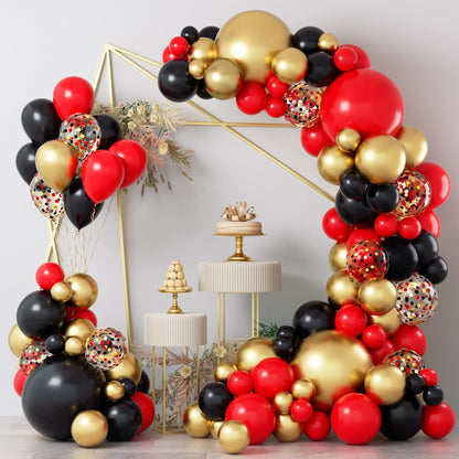 COKAOBE Pink Orange Balloon Garland Arch Kit, 124pcs Hot Pink Orange Chrome Metallic Gold Latex Balloons for Birthday Wedding Baby Shower Tropical Party Supplies Summer Party Decorations