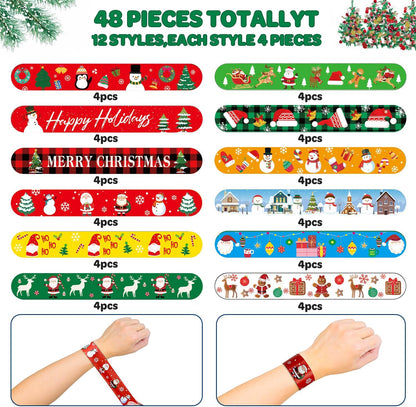48 pcs 4th of July Slap Bracelets Toys, 4th of July Party Favors Supplies Patriotic Accessories Decorations