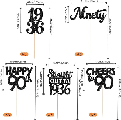 15 PCS 50th Birthday Centerpiece Sticks Fifty Happy 50th Straight Outta 1976 Table Flower Centerpieces Sticks Cheers to 50 Floral Decorations for 50th Birthday Party Centerpieces Supplies Black