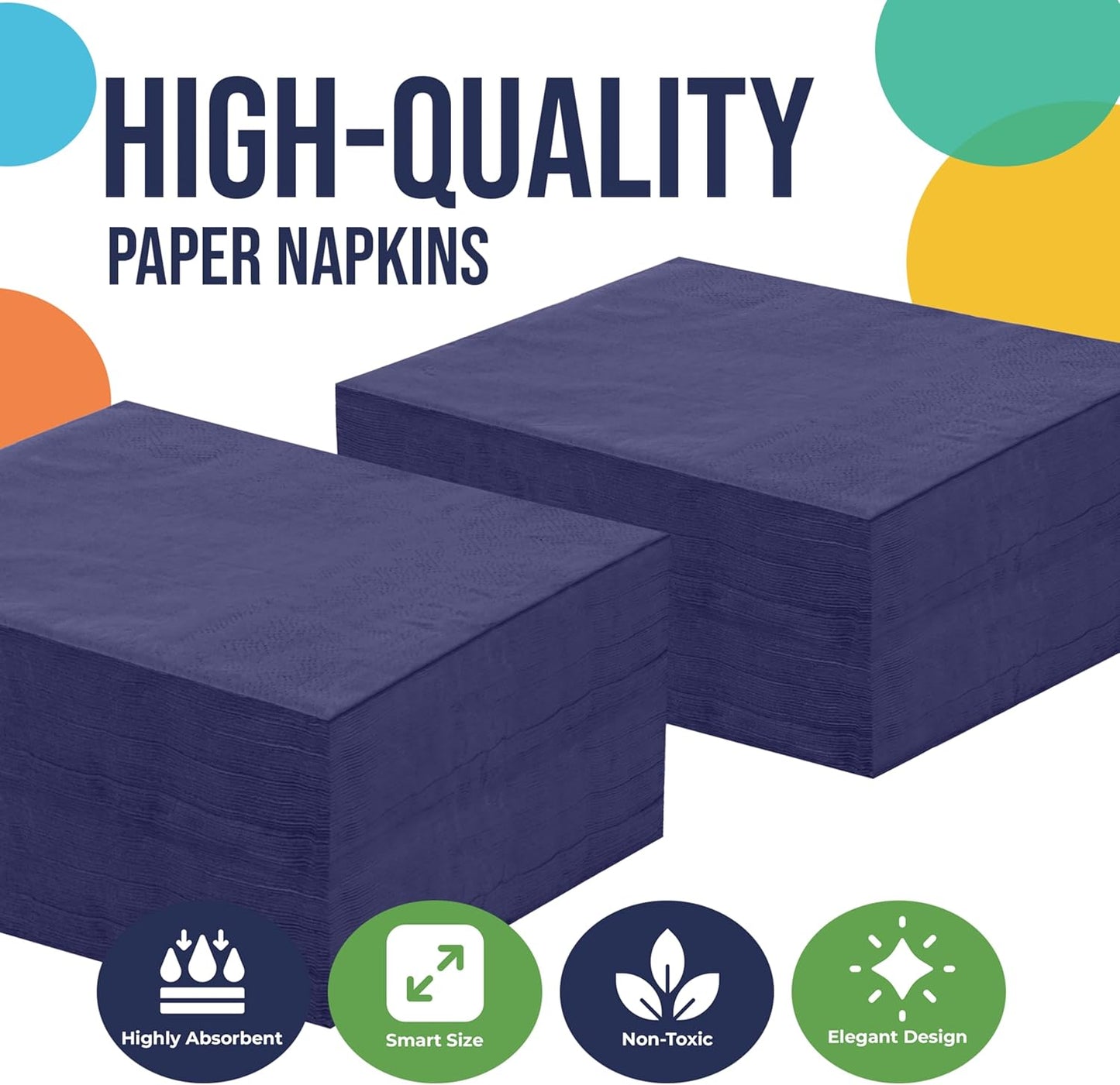 Party Solids Purple Paper Napkins Disposable Everyday 50 Pcs 2 Ply Purple Dinner Napkins Paper Everyday For Parties & Party Supplies