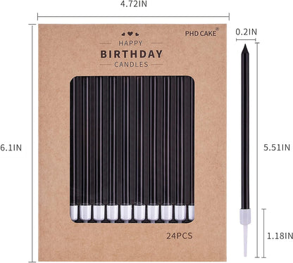 PHD CAKE Champagne Gold Long Thin Metallic Birthday Candles, Cake Candles, Birthday Parties, Wedding Decorations, Party Candles