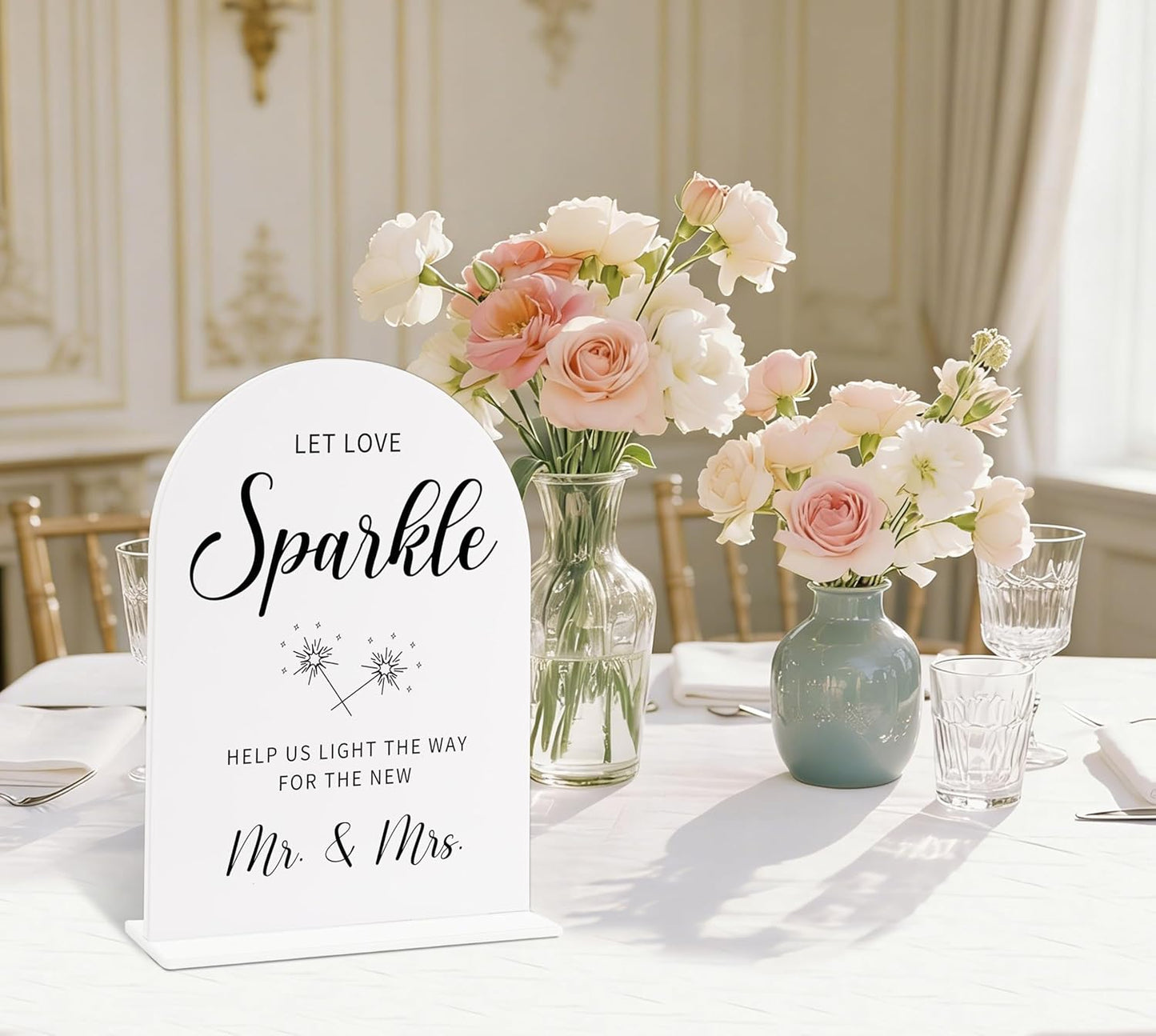 Sign Our Bible Wedding Sign, White Acrylic Wedding Guest Book Sign, Bridal Shower Decor, Elegant Arch Acrylic Table Top Signs for Reception Marriage Engagement Party Decorations