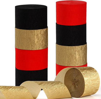 Navy-Blue White-Gold Crepe Paper Streamers - 9 Rolls Royal Blue Graduation 2025 Men Boy Birthday Party Decorations Streamer Wedding Bridal Shower Paper Garland Fathers Day Decor Panduola